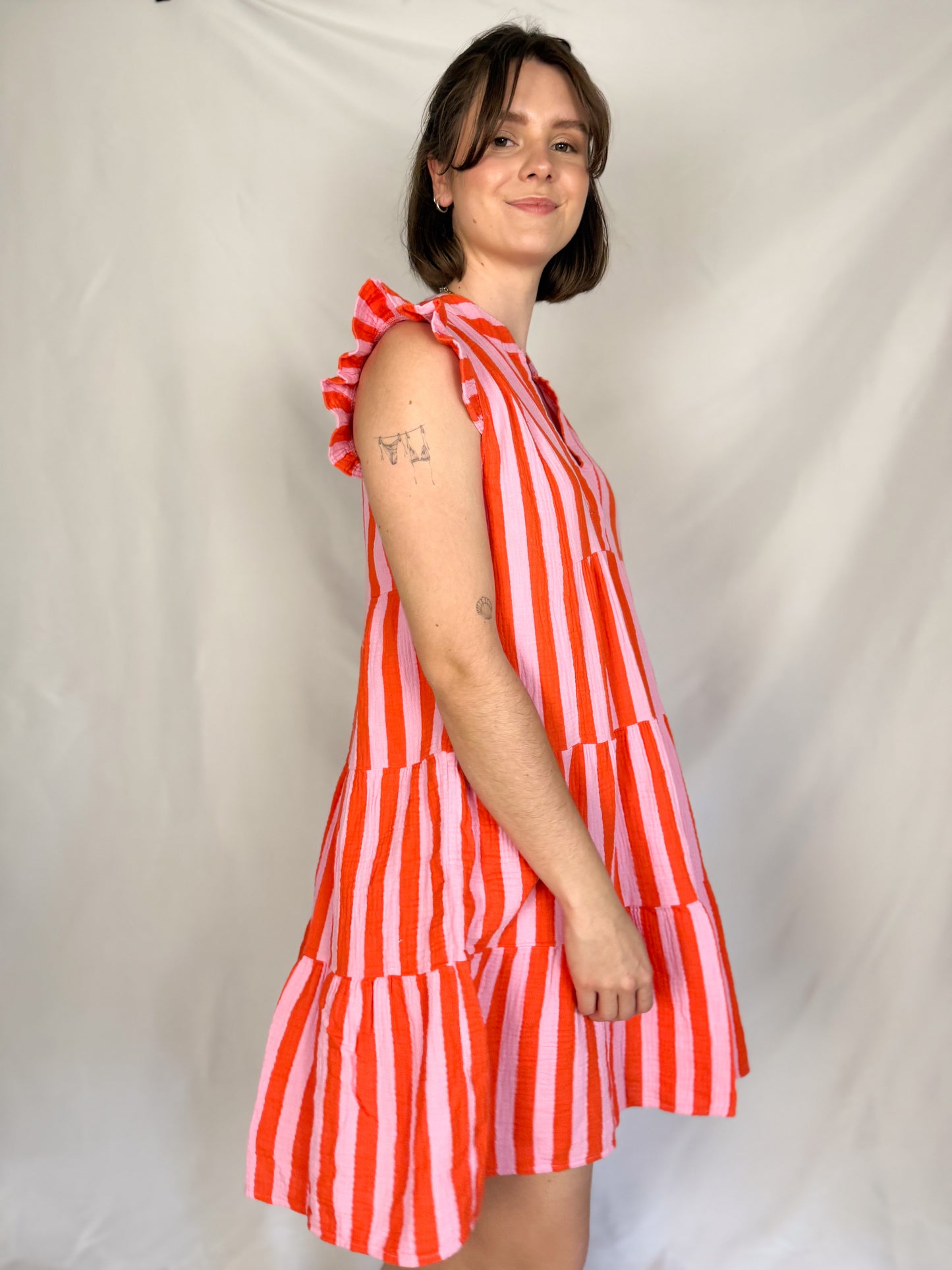 Musselin Kleid Stripes Lover