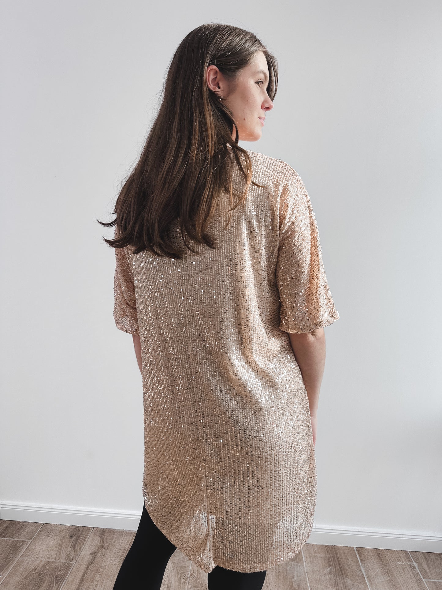 Pailletten Shirtkleid
