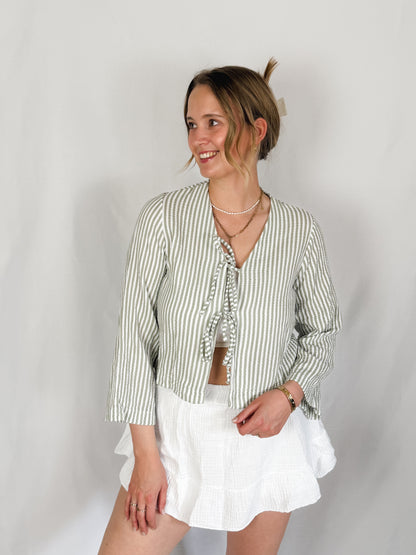 Musselin Bluse Stripes & Bows