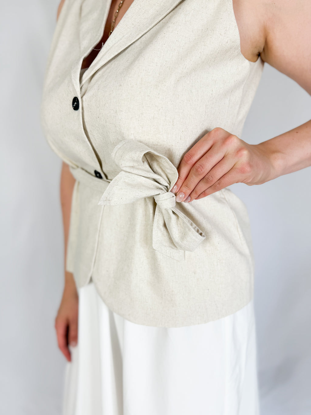 Leinen Weste zum Binden