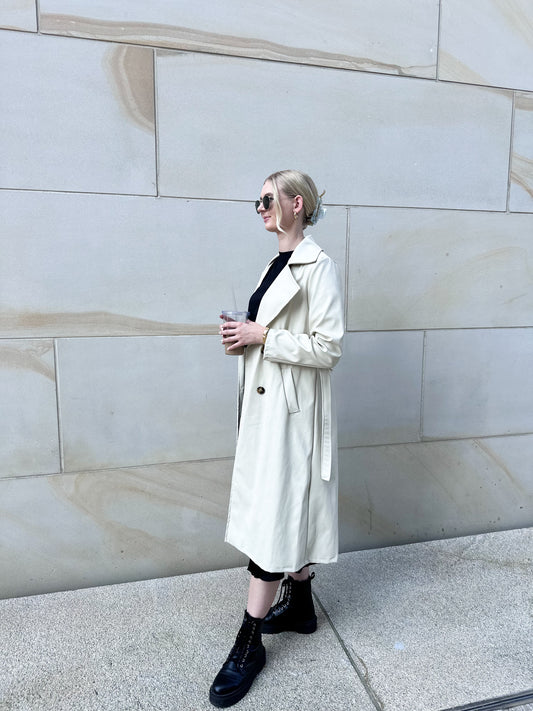 Trenchcoat Leder Optik