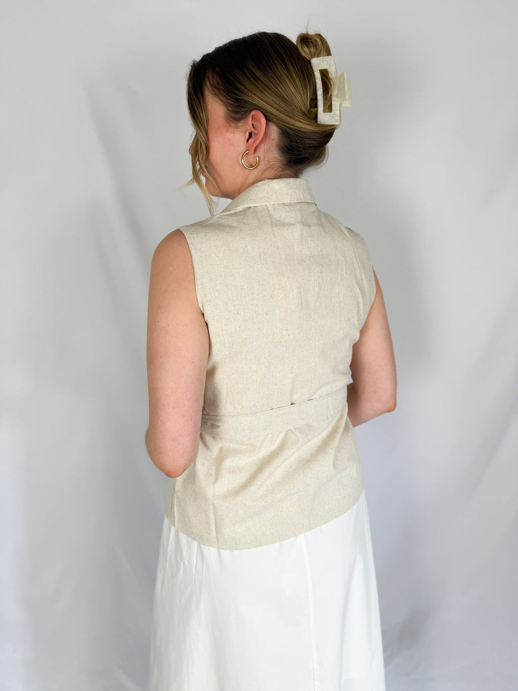 Leinen Weste zum Binden