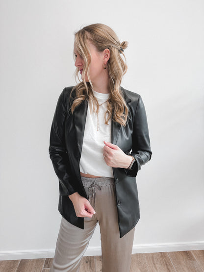 Leder Blazer