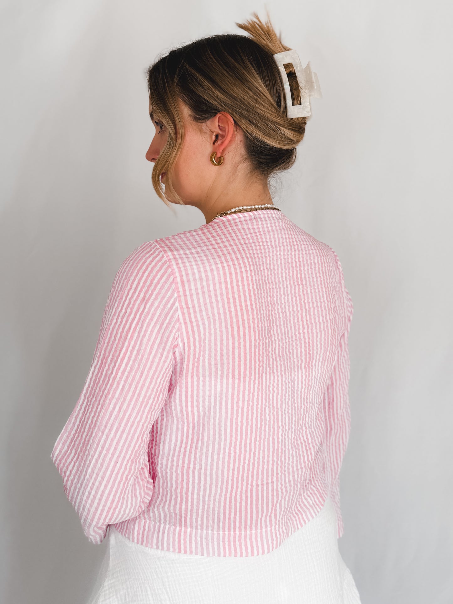 Musselin Bluse Stripes & Bows