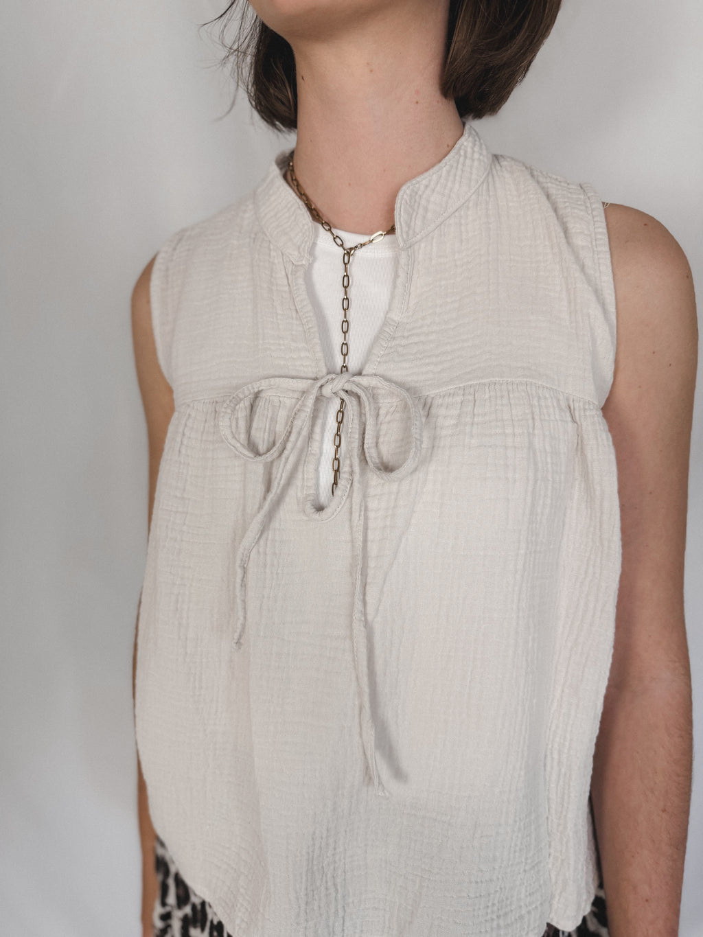 Musselin Top mit Schleife