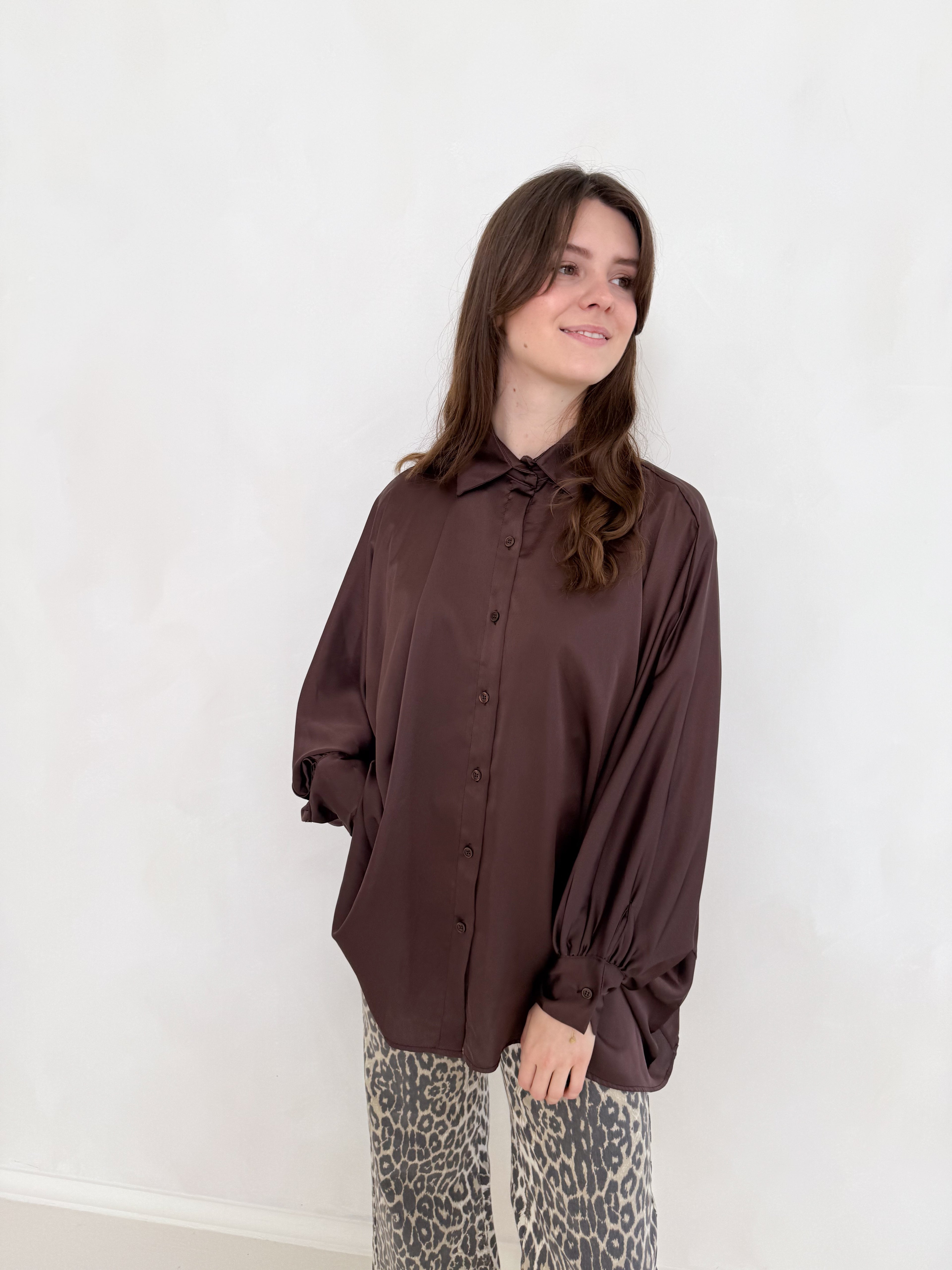 Oversized Satin Bluse