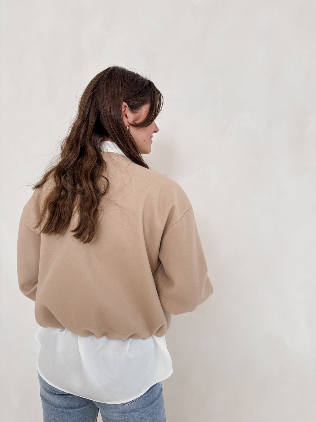 Cropped Bomberjacke mit Ballonärmeln