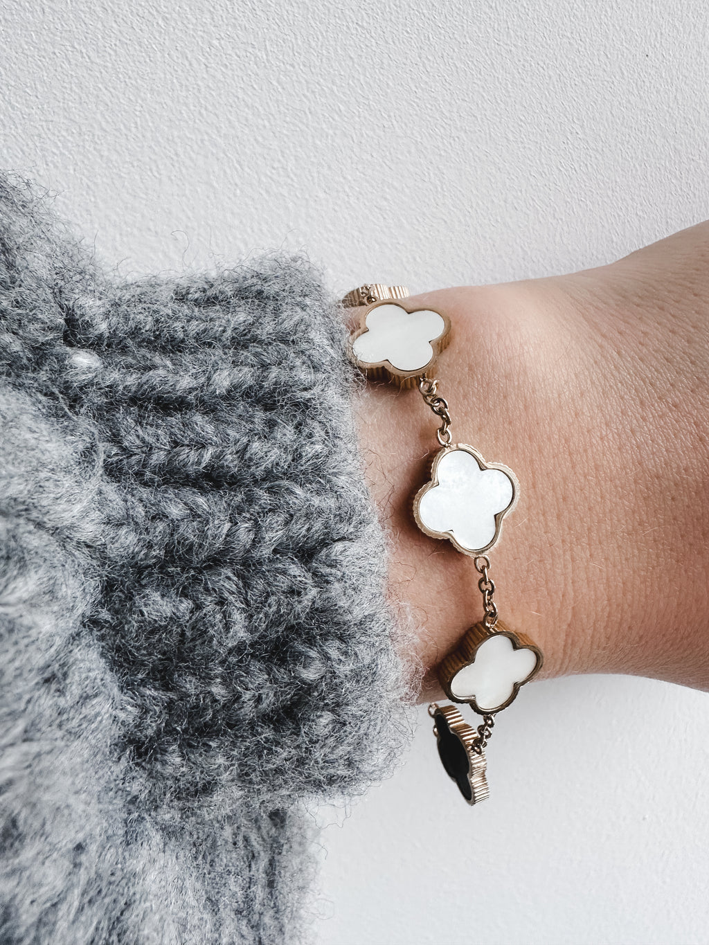 Clover Armband Sea Shell