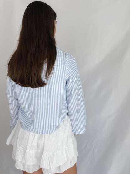 Musselin Bluse Stripes & Bows