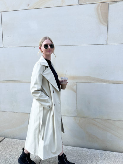 Trenchcoat Leder Optik