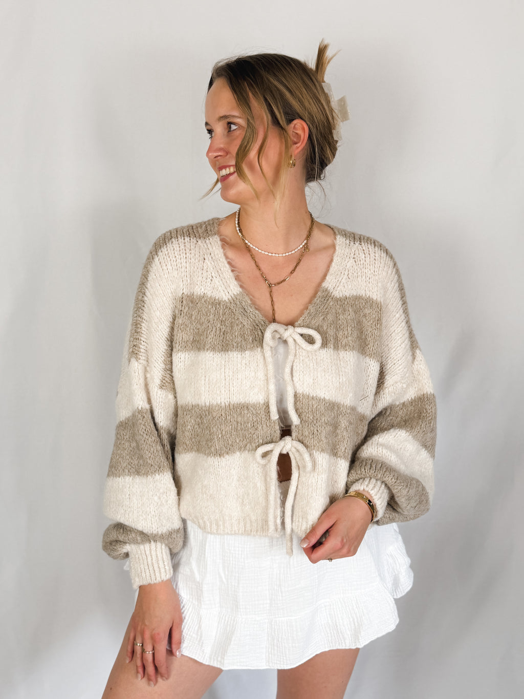 Cardigan Stripes & Bows