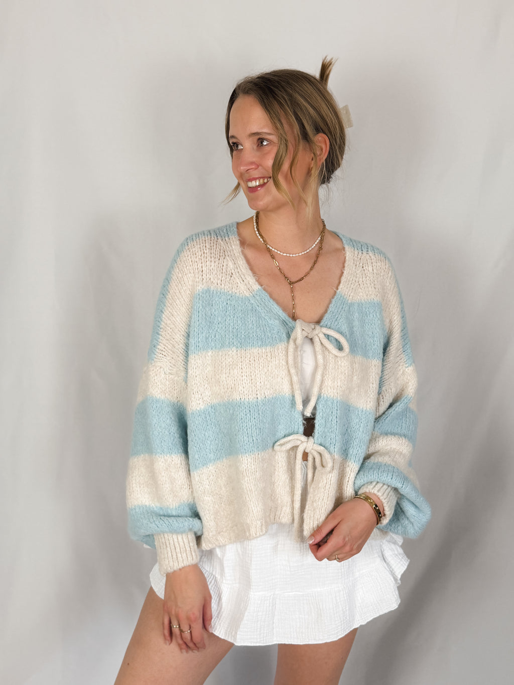 Cardigan Stripes & Bows