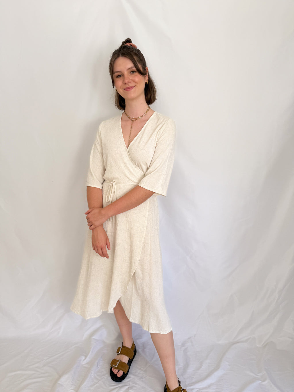 Leinenkleid zum Binden