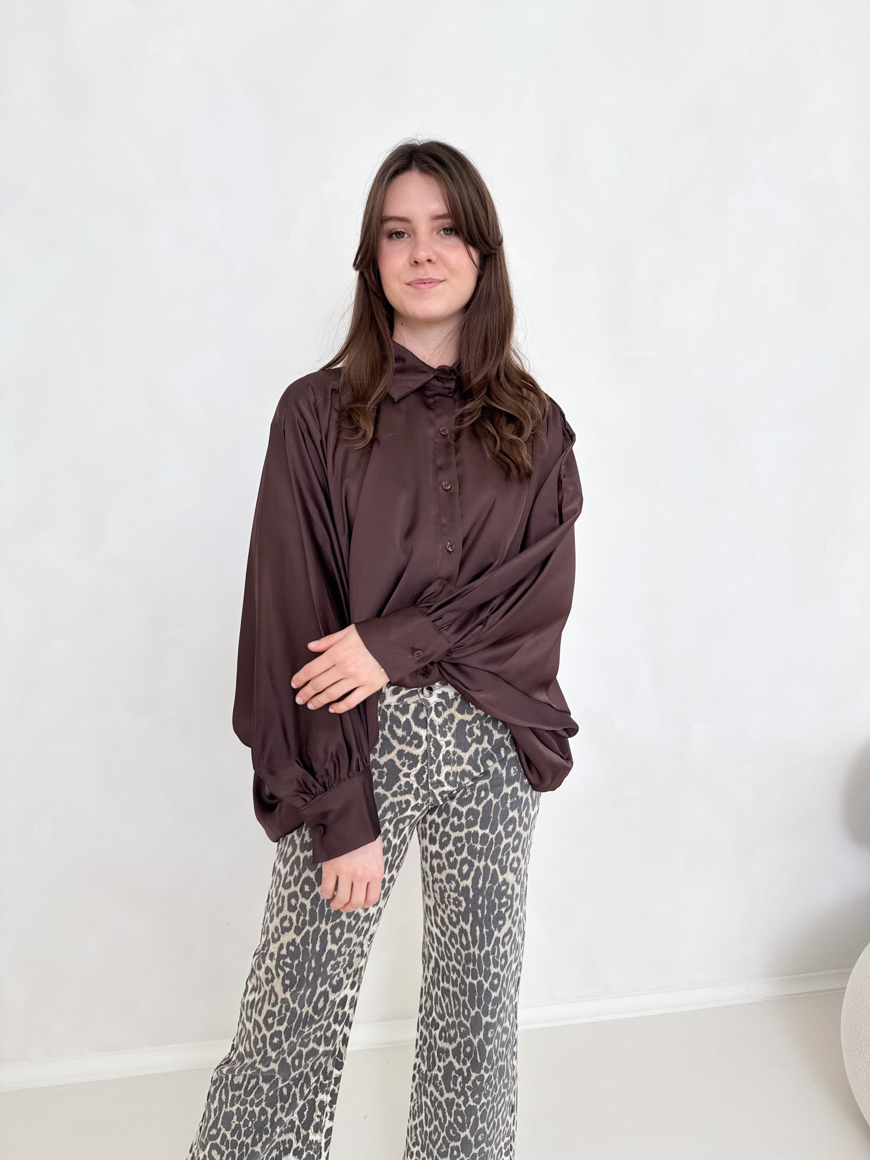 Oversized Satin Bluse