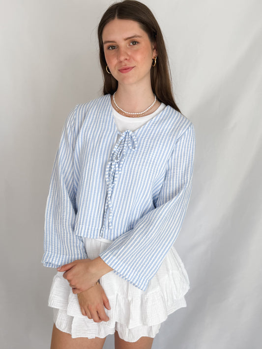 Musselin Bluse Stripes & Bows