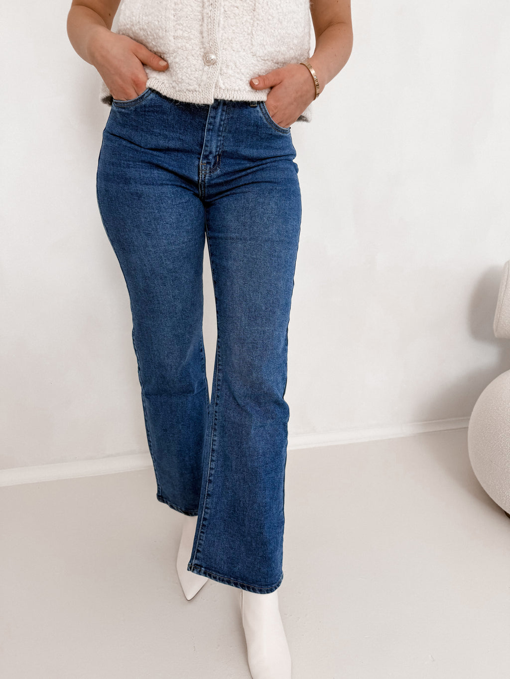 Dark Blue Wide Leg Jeans