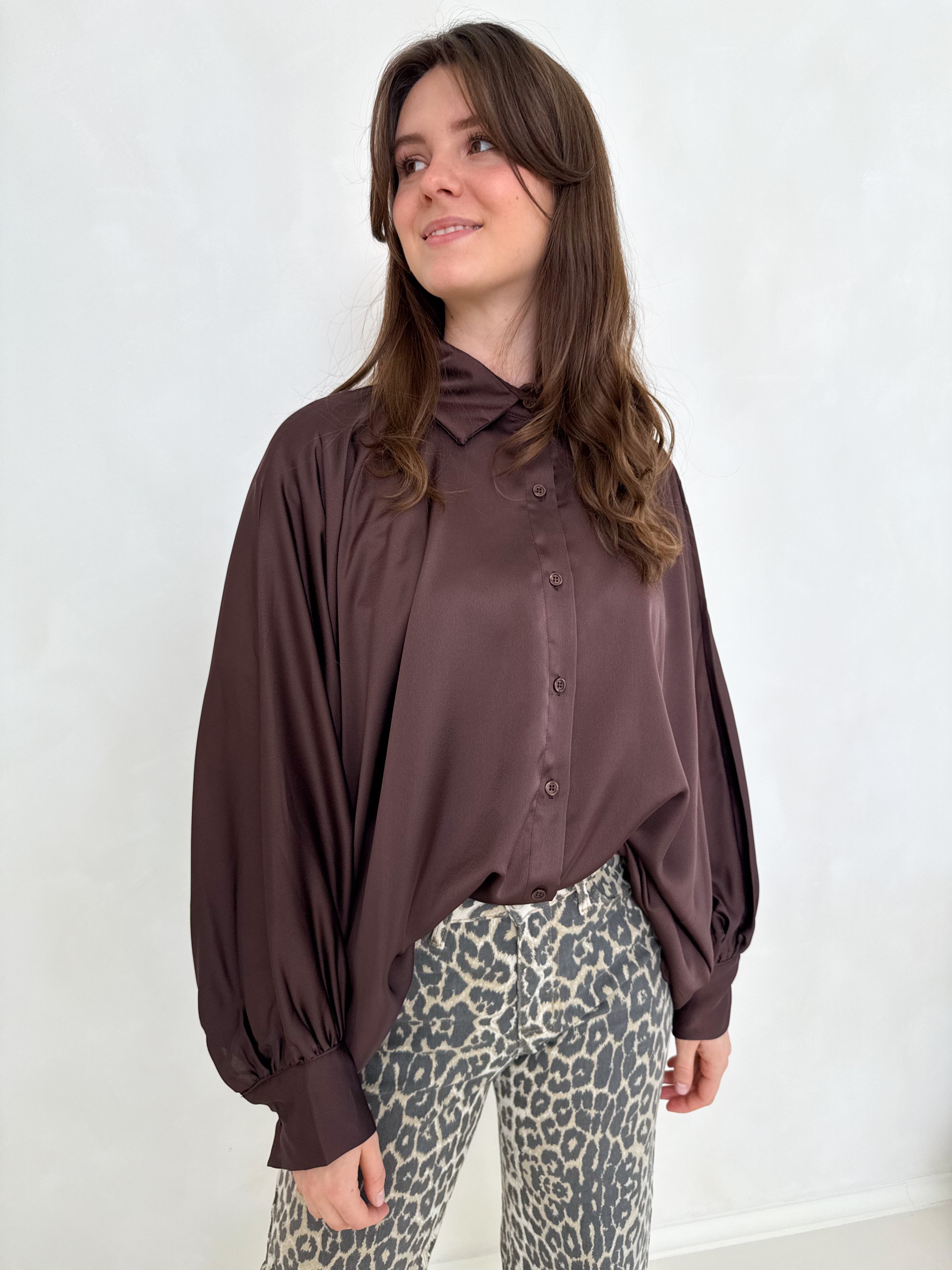 Oversized Satin Bluse