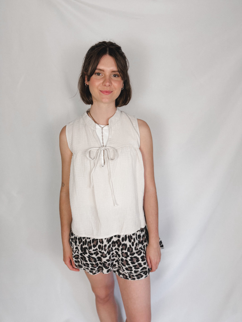 Musselin Top mit Schleife