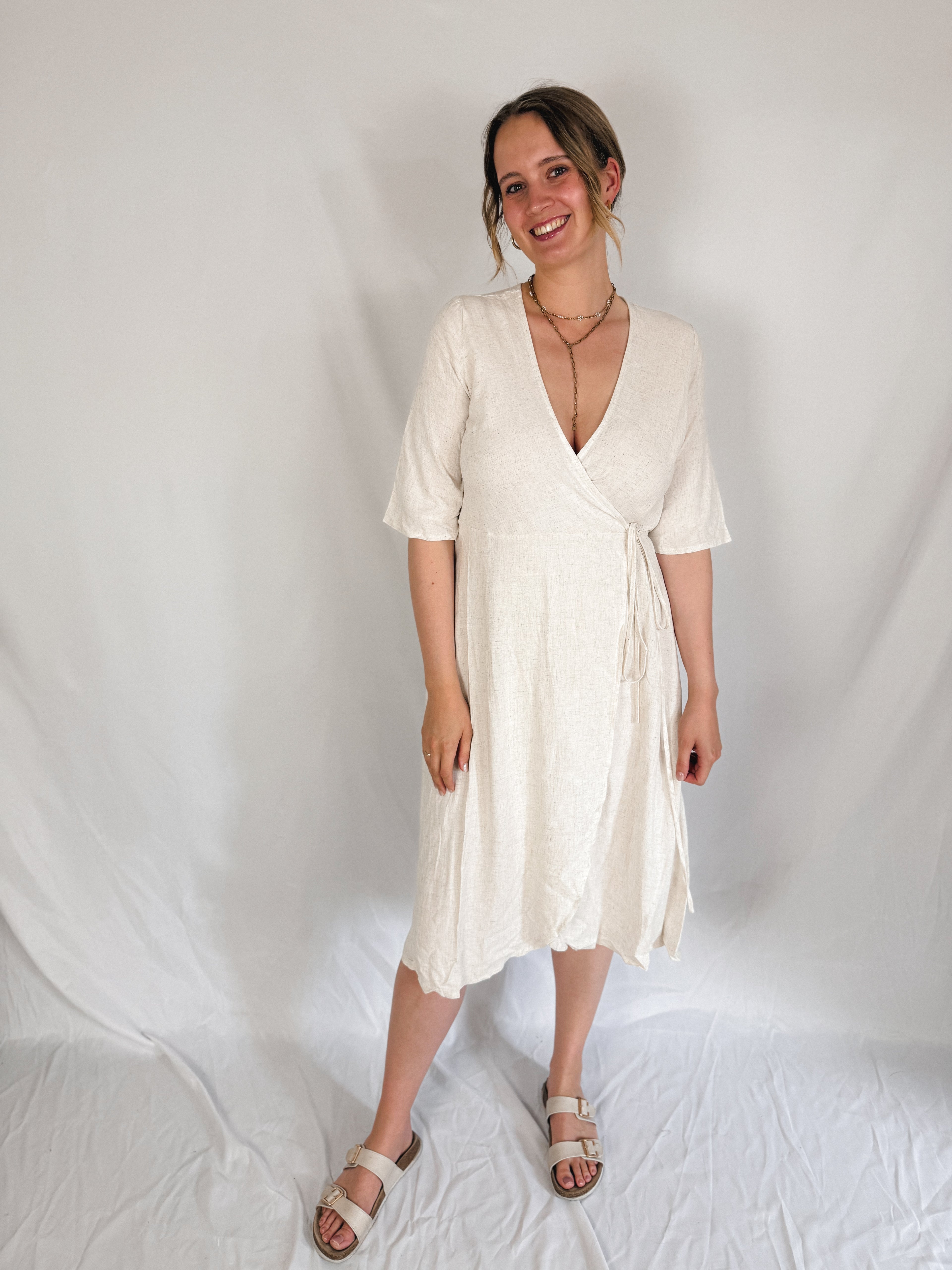 Leinenkleid zum Binden